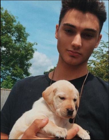 Kai Knight with his pet Luna on the day he adopted her